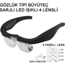 Toptan Bulurum Şarjlı Gözlük Büyüteç 4 Farklı Lens 11537DC