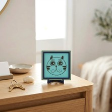 Miawiki Modern Şaşkın Kedi Silüetli Dekoratif Parça, Yaşam Alanlarına Karakter Katan Masaüstü Objesi 10X10 cm