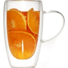 Çift Cidarlı Kahve, Latte, Meşrubat, Su, Cam Kupa, 400 Ml, 1 Adet, 2039