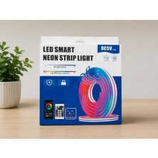 Dordoi 5 Metre Akıllı Silikon Neon Görünümlü Rgb LED Şerit Işık Uygulama Kontrollü Müzik