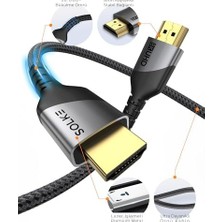 HDMI 2.1 Kablo UHD 8k 60Hz 4K 120Hz 48GBPS Hdr Earc Hdcp Tv Monitör Ps5 Xbox Görüntü Kablosu Örgülü Alüminyum (3 Metre)