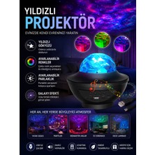 Toptan Bulurum Galaxy Efektli LED Gece Lambası Projektörü Bluetooth Bağlantılı