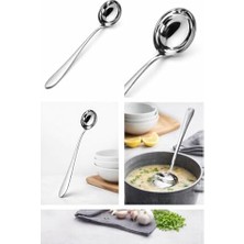 Paslanmaz Çelik Servis Kepçesi 21 Cm, Küçük Boy Çorba Kepçesi, 304 Kalite