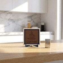 Miawiki Şık Kahve ve Kalp Temalı Dekoratif Obje, Iç Mekanlara Zariflik Katan Modern Dokunuş 10X10 cm