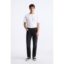 Markapia Erkek Slim Fit Düz Kesim Dar Paça Antrasit Jean Pantolon