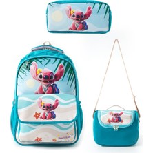 KumOziShop Stitch Baskılı Okul Çantası Termal Beslenme ve Kalemlik