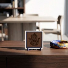 Miawiki Minimalist Hamsa Silüetli Dekoratif Obje, Sevdiklerinize Değerli ve Modern Bir Armağan 10X10 cm