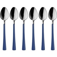 Gümüş Mavi, Çay Kaşığı Seti, Paslanmaz Çelik, 11 Cm, 6 Adet Set, Elde Yıkanmalı