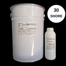 Hobiflex Rtv 2 Kalıp Silikonu 1. Sınıf  Sıvı Silikon 25 kg 30 Shore Yarı Şeffaf Renk