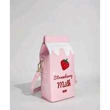 My Balli Store Çilekli Süt Şişesi Şekilli Kawaii Kol Çantası