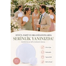 Zeus&Co 10'lu Katlanır Kumaş Yelpaze Beyaz – Taşıma Kılıflı Portatif El Yelpazesi, Düğün ve Organizasyon Için