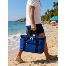 Mavi Renk 22 Litre Termal Piknik ve Taşıma Çantası – Su Geçirmez Kumaş, Kalın Yalıtımlı Iç Kaplama, 2 Bölmeli Soğuk-Sıcak Tutucu Çanta (39X27X23 Cm)