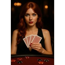 Artex Jumbo Boy Plastik Poker Oyun Kağıdı (Casino Playing Cards) (Kırmızı)