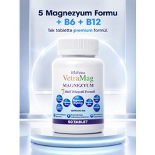Vetramag 5'li magnezyum + B6+B12 ile güçlendirilmiş formül - Kas Yorgunluğu, Uyku ve Stres Desteği- 60 tablet