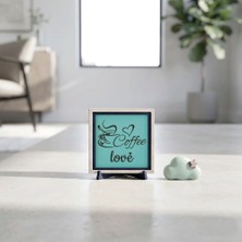 Miawiki Minimalist Coffee Love Motifli Dekoratif Obje, Yaşam Alanınız Için Şık ve Modern Bir Seçim 10X10 cm