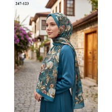 Sharell Fransız Ipeği Şal (Koyu Turkuaz) 247-123