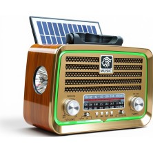 Royal Trend Nostaljik Güneş Panelli Trend Radyo,led Detay Bluetooth Nostalji Radyo