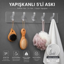 GEEN 5'li Şeffaf Yapışkanlı Askı