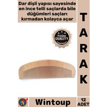 Wintoup #tarak Doğal Antistatik Masaj Etkili Profesyonel Saç Şekillendirme Ahşap Dar Dişli Oval Tarak 12'li