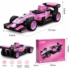 Cada C55067 Pembe Yarış Arabası 123 Parça Block Oyuncak