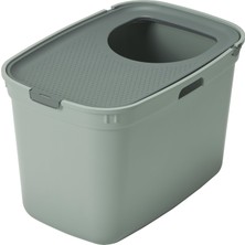 Moderna Kapalı Kedi Tuvaleti Gri/Doyku Gri 59 cm Koku Filtresi ve Ergonomik Yapı ile