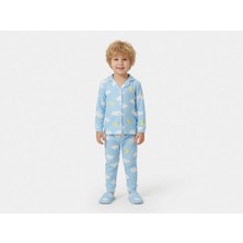 Cubbux Erkek Çocuk Terlikli Pijama Takımı Seti %100 Pamuklu Rahat