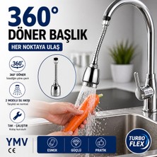 Empressco Esnek 360° Döner Mutfak Musluk Başlığı, Turbo Flex, 2 Fonksiyon