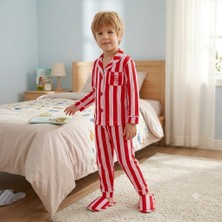 Cubbux Erkek Çocuk Terlikli Pijama Takımı Seti %100 Pamuklu Rahat