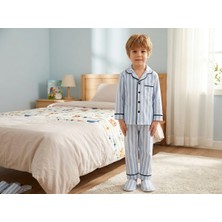Cubbux Erkek Çocuk Terlikli Pijama Takımı Seti %100 Pamuklu Rahat