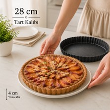 28 cm Alüminyum Granit Kaplama Tart Kalıbı Çıkarılabilir Tabanlı Yapışmaz Kek Turta ve Kiş Kalıbı Sariva Home