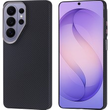 HTstore Galaxy Uyumlu S26 Ultra Kılıf M-Safe Şarj Özellikli Karbon Fiber Görünümlü Zore Nekst Kapak-Siyah