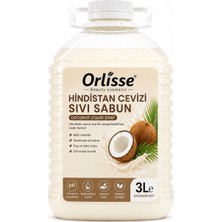 Orlisse Beauty Cosmetic Orlisse Hindistan Cevizli Sıvı Sabun 3 L – Nemlendirici Bakım, Cilt Dostu Kremli Formül, Günlük Kullanım Için