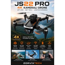 Zorvix Tech JS22 Pro 4K Kameralı Drone Çift Lens 360° Takla Uzaktan Kumandalı