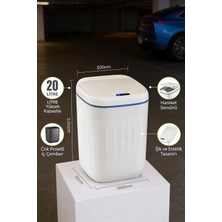 Gees Global 20 Litre Hareket Sensörlü Akıllı Çöp Kovası Beyaz