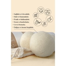 Gees Global %100 Doğal Merinos Yünü Çamaşır Makinesi Yün Kurutma Topu