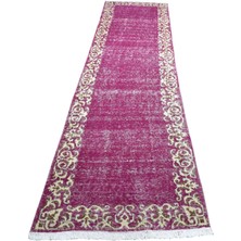 Kilim Antik El Dokuma Tek Renk Fuşya Iran Yolluk Yün Halı 1628 - Vintage - Çok Renkli