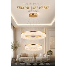 Elvora Home Modern (Premium) Gold Mermer Desenli Kristal Taşlı Ledli 85W Avize Salon Mutfak Oturma Odası Avizesi Modelleri