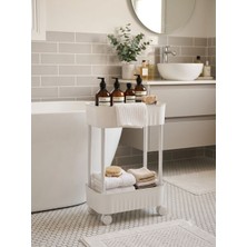 İndecor 2 Raflı Tekerlekli Çok Amaçlı Düzenleyici Organizer Banyo Mutfak Tezgah Evye Altı Rafı