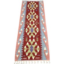 Zehra Abla Halı Yeni El Dokuma Modern Pınarbaşı Kayseri Yün Mini Yolluk Kilim 7404