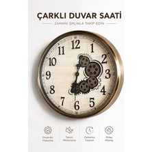 Elvora Home Eskitme (Premium) Şık Metal Hareketli Çarklı Duvar Saati Büyük Boy Dekoratif Sessiz Saatleri Salon Mutfak Oturma Odası Saati Modelleri