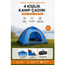 Empressco 4 Kişilik Kamp Çadırı 200X200X135 Cm, Kolay Kurulum, Dayanıklı ve Pratik