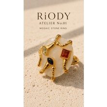 Riody Atelier No.01 – Mosaic Stone Ring | Koleksiyon Serisi Doğal Taş Statement Ring