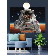 Kanvassepetinet Astronot Uzay Yüksek Kaliteli Yağlı Boya Dokulu Kanvas Canvas Tablo Kanvas Tablo Canvas Tablo Duvar