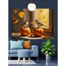 Kanvassepetinet Sonbahar Kuşlar Yüksek Kaliteli Yağlı Boya Dokulu Kanvas Canvas Tablo Kanvas Tablo Canvas Tablo Duv