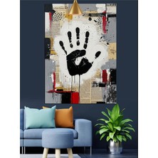 Kanvassepetinet Siyah El Izi Yüksek Kaliteli Yağlı Boya Dokulu Kanvas Canvas Tablo Kanvas Tablo Canvas Tablo Duvar