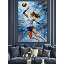 Kanvassepetinet Voleybol Oynayan Yüksek Kaliteli Yağlı Boya Dokulu Kanvas Canvas Tablo Kanvas Tablo Canvas Tablo Du