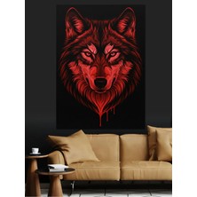 Kanvassepetinet Kırmızı Kurt Yüksek Kaliteli Yağlı Boya Dokulu Kanvas Canvas Tablo Kanvas Tablo Canvas Tablo Duvar