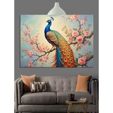 Kanvassepetinet Bahar Tavus Kuşu Yüksek Kaliteli Yağlı Boya Dokulu Kanvas Canvas Tablo Kanvas Tablo Canvas Tablo Du