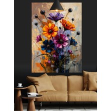Kanvassepetinet Renkli Çiçekler Yüksek Kaliteli Yağlı Boya Dokulu Kanvas Canvas Tablo Kanvas Tablo Canvas Tablo Duv