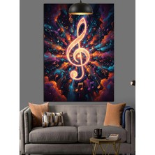 Kanvassepetinet Müzik Notası Sol Yüksek Kaliteli Yağlı Boya Dokulu Kanvas Canvas Tablo Kanvas Tablo Canvas Tablo Du